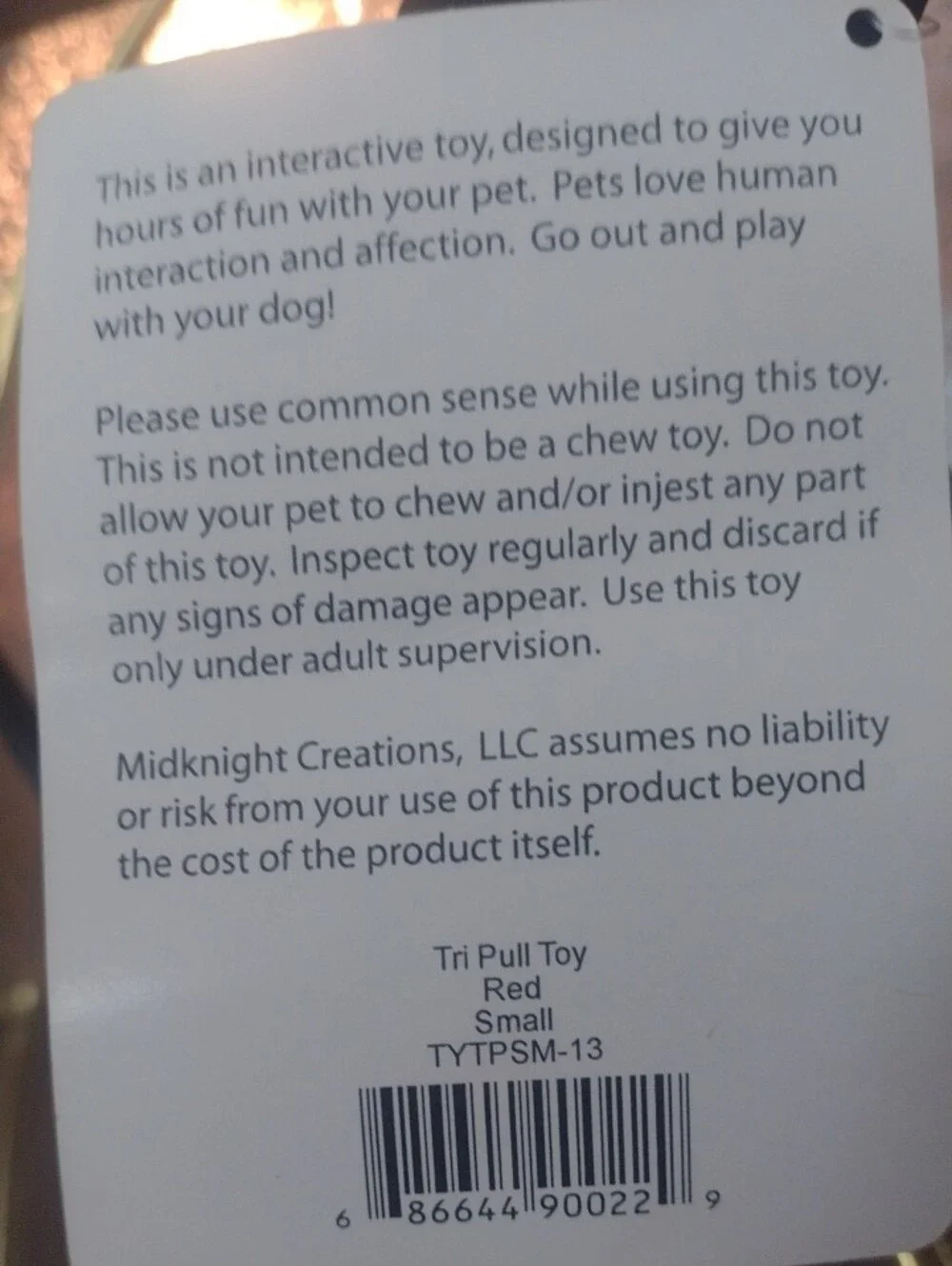 Tri-Pull Red Padded Three Squeakies Dog Toy Small